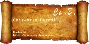 Csizmazia Dezső névjegykártya